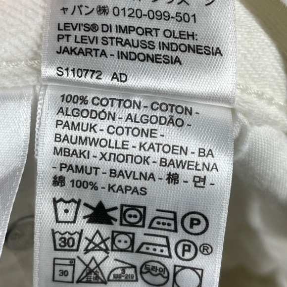 NEW Levis Shorts Womens 33 501 white jean denim distressed casual - Picture 6 of 10